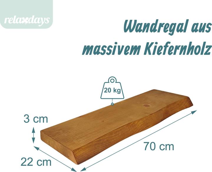 Produktbild Relaxdays Wandregal (70 x 22 x 3 cm)