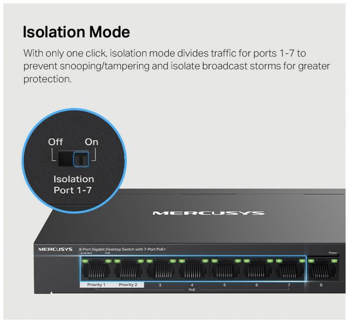 Productafbeelding Mercusys MS108GP (8 ports)