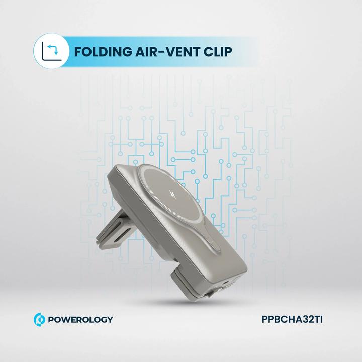 Produktbild Powerology Car Mount 5000mAh Power Bank With Magnetic Wireless Charger (5000 mAh, 15 W, 18.50 Wh)
