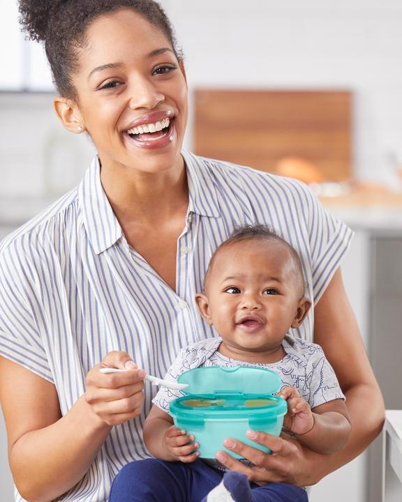 Actual product image Skiphop Easy Serve rice bowl with spoon light green
