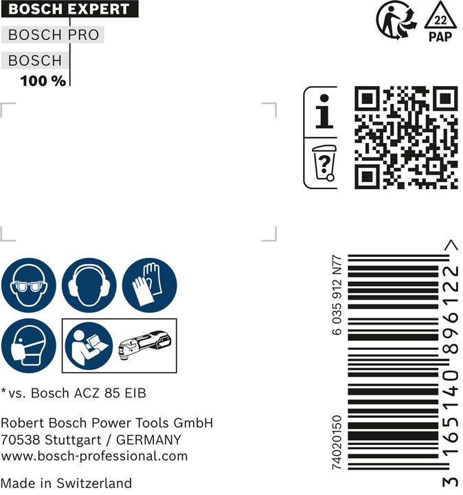 Produktbild Bosch Professional Zubehör EXPERT MultiMaterial Segment Blade ACZ 105 ET Blatt, 5 Stück