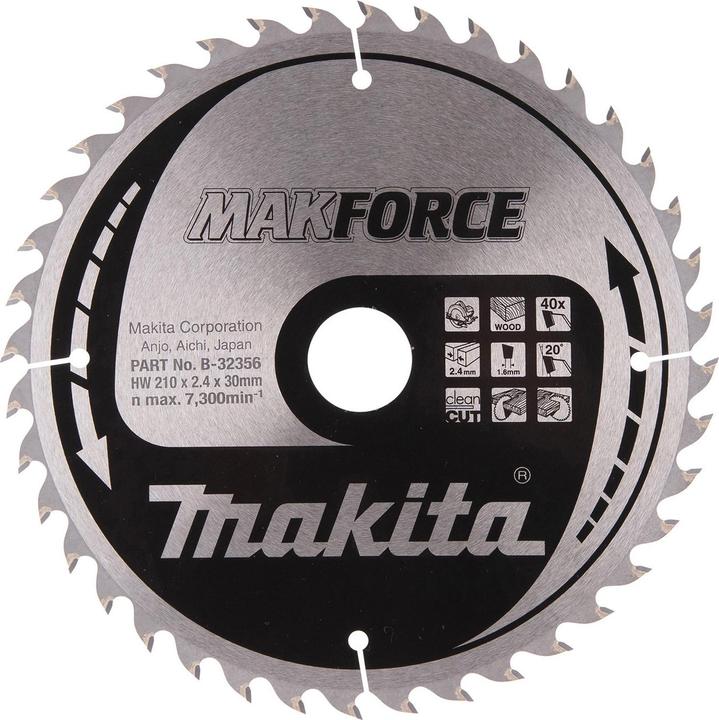Actual product image Makita Saw blade MAKFORCE 210x30x40Z