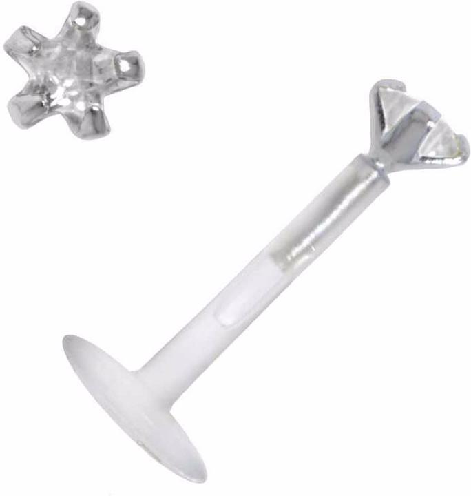 Produktbild Bijouteria Piercing für Lippe/Tragus (Zirkonia, Bioplast, Silber 925)