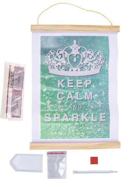 Produktbild Craft Buddy Keep Calm & Sparkle, 20x30cm Mini Crystal Art Scroll Kit