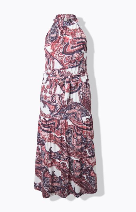 Produktbild Ulla Popken Maxikleid, Boho-Muster, Stehkragen, Volantsaum (46)