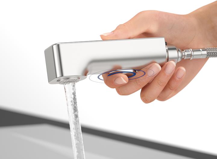 Actual product image Villeroy & Boch Junis Sky Shower kitchen tap, stainless steel