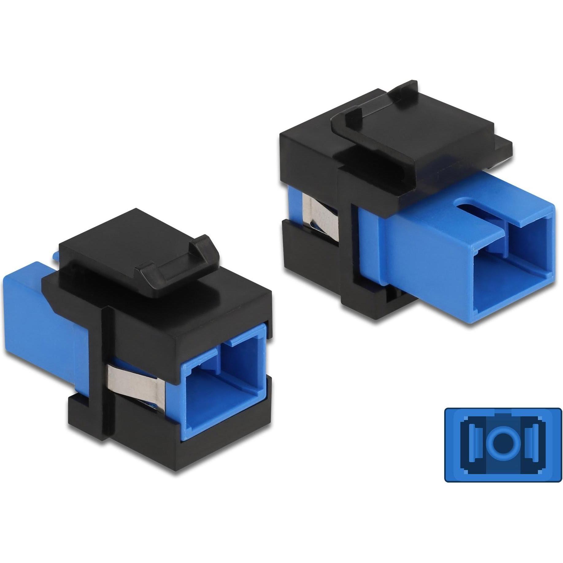 Delock Keystone Modul SC Simplex Buchse zu SC Simplex Buchse blau / schwarz (Keystone Modul), Netzwerk Zubehör