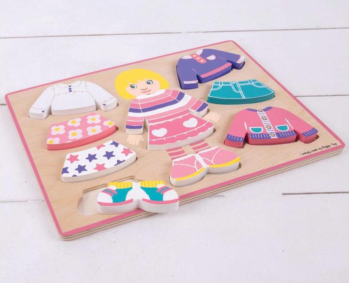 Produktbild Bigjigs Wooden Dress Up Puzzle Mädchen (10 Teile)