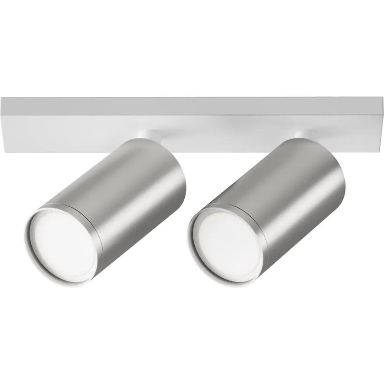 Maytoni, Wandleuchte + Deckenleuchte, Focus S Deckenleuchte, Deckenlampe 2x GU10 6x44cm Weiss / matt Silber (GU10)