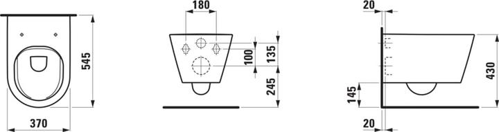 Produktbild Laufen Kartell Wand WC PACK mit Tiefspüler spülrandlos, incl. LCC, WC Sitz inkl. Absenkautomatik
