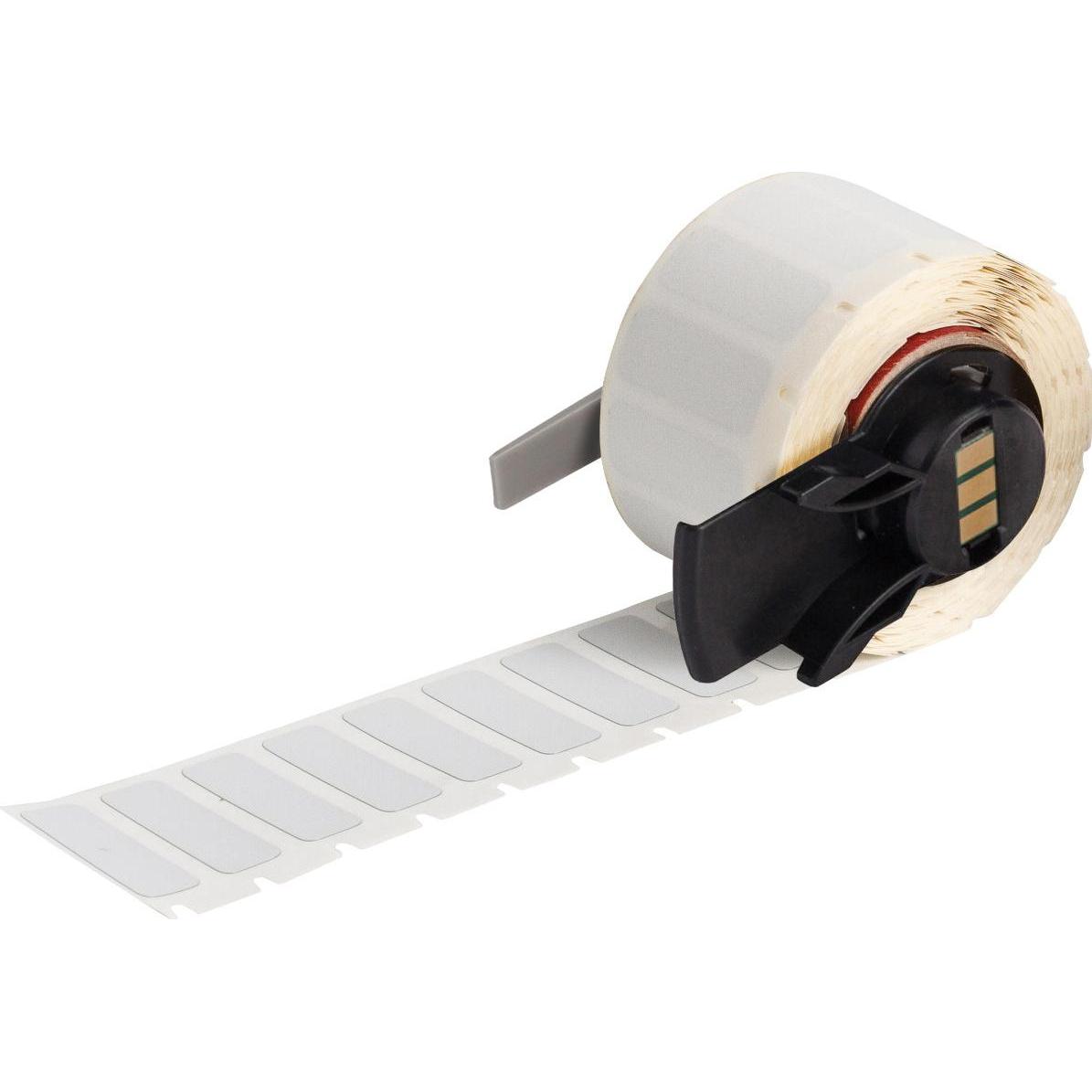 Brady, Rotolo di etichette, M6-16-486, Poliestere metallizzato, argento, opaco, 25,40 x 9,53 mm, adesivo extra forte (500 (2.54 cm)