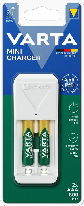 Produktbild Varta Mini Charger 2x AAA (1 Stk., AAA, 800 mAh, Ladegerät inkl. Akku)