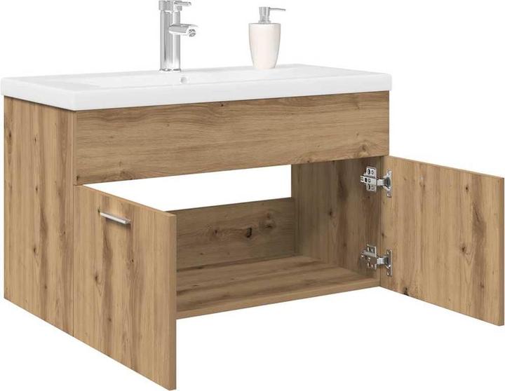 Produktbild vidaXL Waschbeckenunterschrank mit Einbaubecken und Wasserhahn Bad Waschtisch