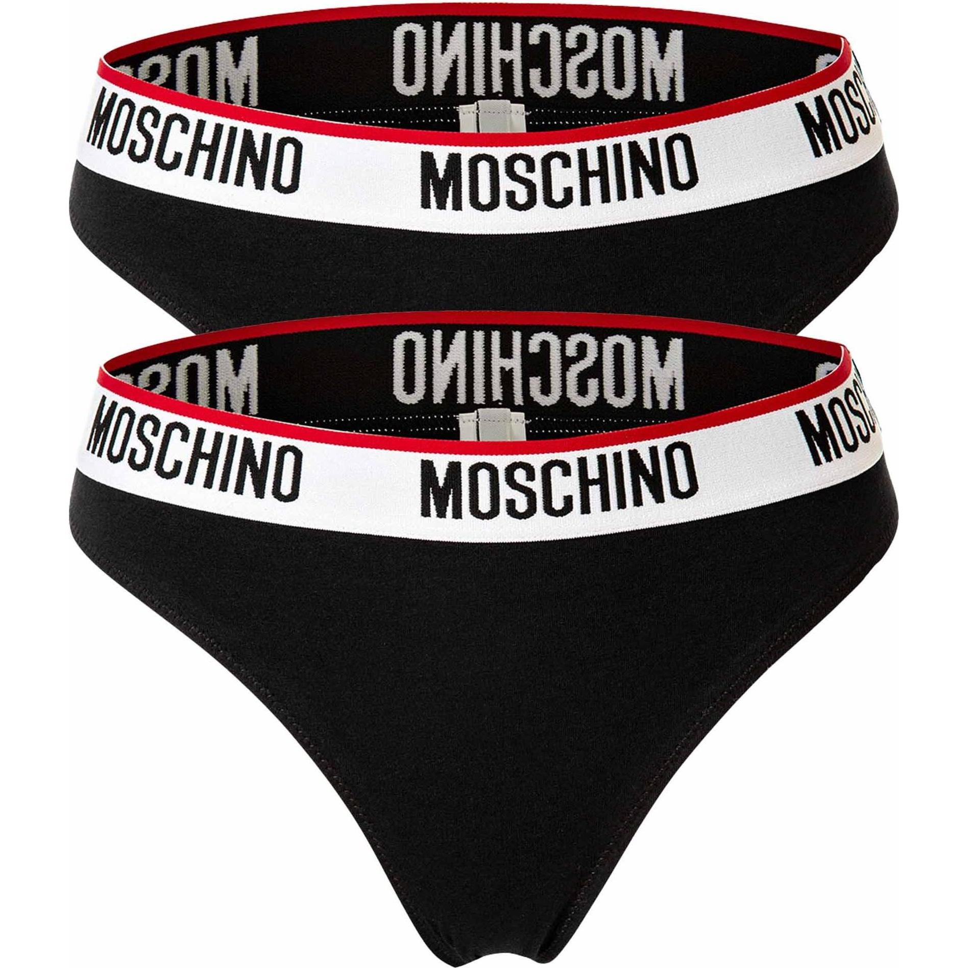 Moschino, Damen, Unterhosen, Slip Casual Bequem sitzend, Schwarz, (XS, 2er Pack)