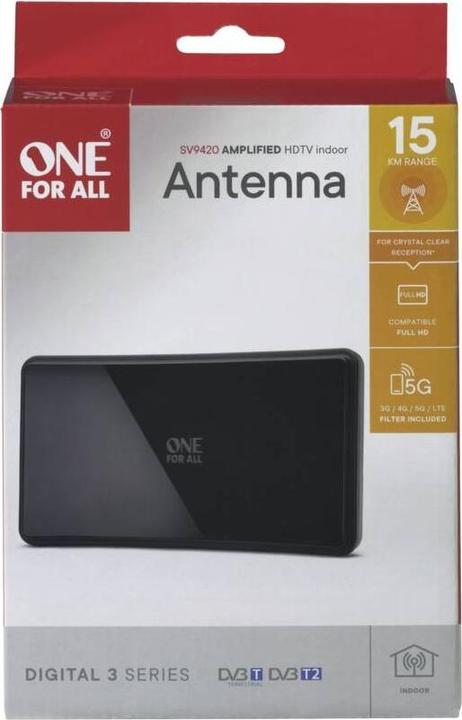 Produktbild One for All DVB-T2 Curved Antenne 5G blk (Parabolantenne, DVB-T / -T2)