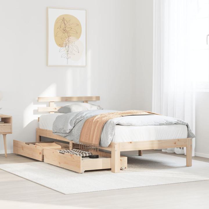 Produktbild vidaXL Bett mit Schubladen Kiefer (75 x 190 cm)