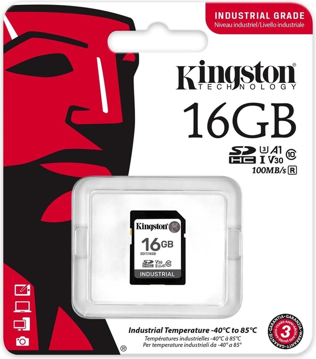 Produktbild Kingston Card Ind. SD +ADP 16GB pSLC (16 GB, SDHC, U3, UHS-I)