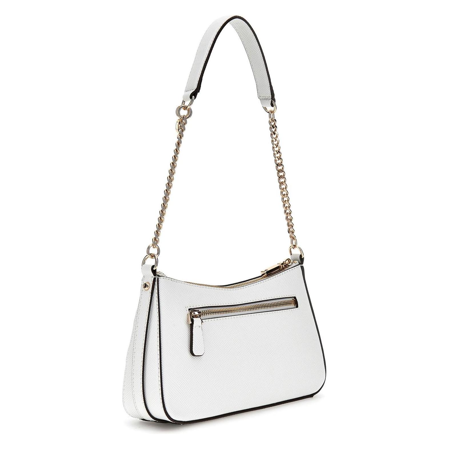 Guess, Handtasche, Bramina Top Zip Shoulder Bag, Weiss