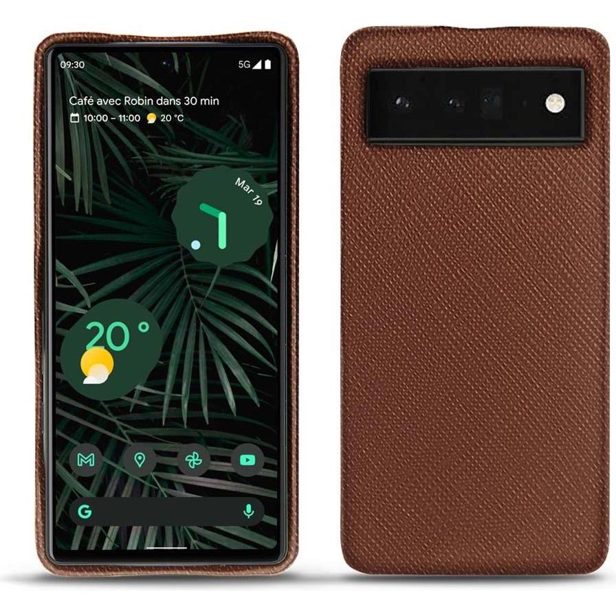 Noreve Lederschutzhülle (Google Pixel 6 Pro), Smartphone Hülle, Braun