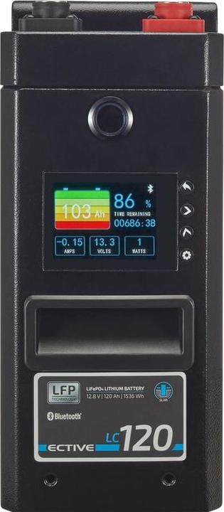 Image du produit Ective LC 120 SLIM BT 12V LiFePO4 Batterie d'alimentation au lithium 120Ah (12 V, 120 Ah)