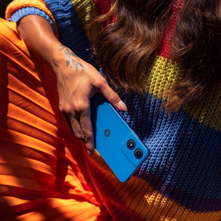 Actual product image Motorola Moto G04s (4/128 GB, display 6.56 inch HD+ 90 Hz, photo compartment with 50 MP, battery 5000 mAh (128 GB, Satin Blue, 6.56", Dual SIM, 4G)