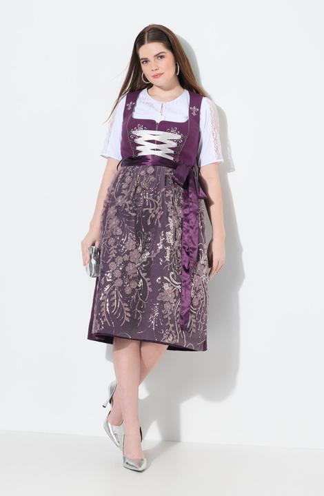 Immagine prodotto Ulla Popken Abito in tradizionale stile Dirndl con taglio smanicato, ricami, allacciatura e scollo rettangolare (60)