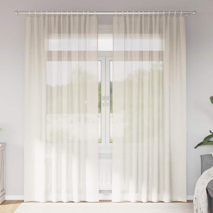 Produktbild VidaXL Voile Vorhänge mit Stangentaschen 2 Stk. Creme (140 x 225 cm)