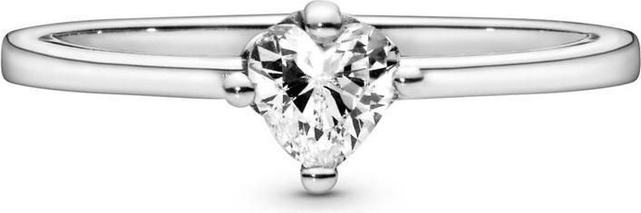 Actual product image Pandora Clear Heart Solitaire Ring (48, 925 Silver)