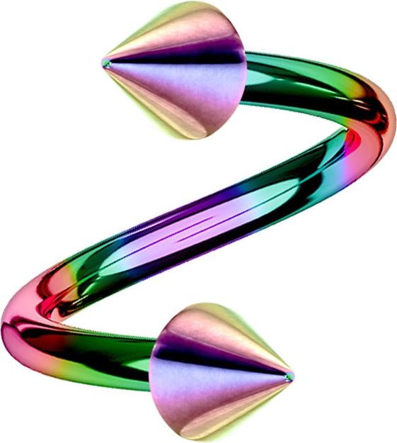 Produktbild Star Piercing Micro Spirale farbig mit zwei Cones (ohne Messing, Chirurgenstahl 316L)
