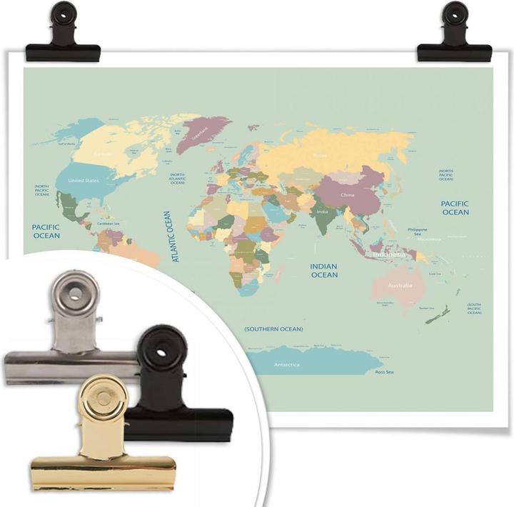 Image du produit Trenddeko Carte du monde vintage (80 x 60 cm)