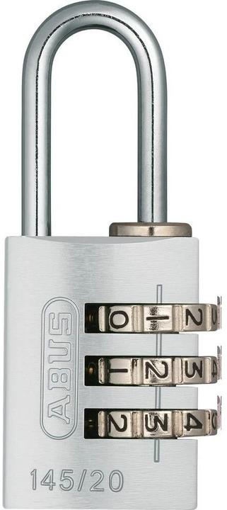 Actual product image Abus Combination lock 145/20 Lock Tag Silver Aluminum