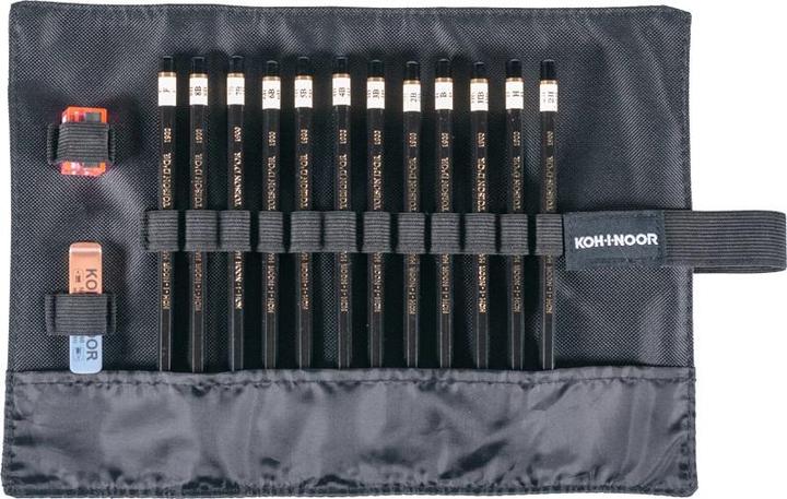 Image du produit Koh-i-Noor Set de crayons dans une trousse noire 8B-2H 12 pcs. (2H, 8B, 12x)