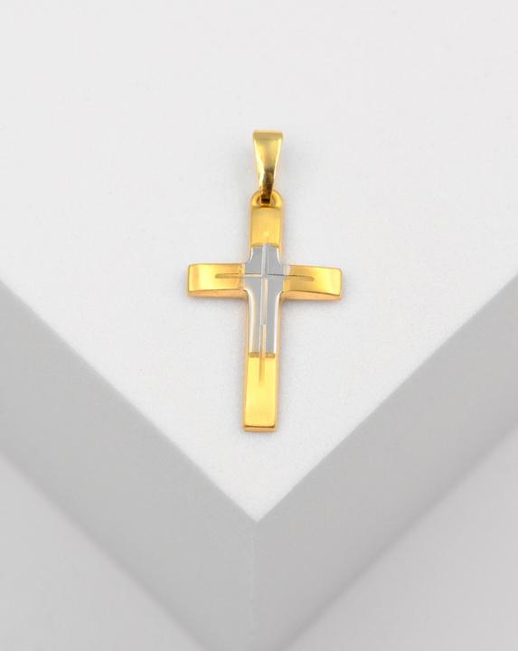 Image du produit Muau Croix (750, Or blanc, Or jaune 18 carats)