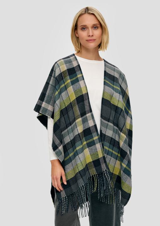 Produktbild s.Oliver Indoor-Poncho Poncho mit Fransen (One Size)