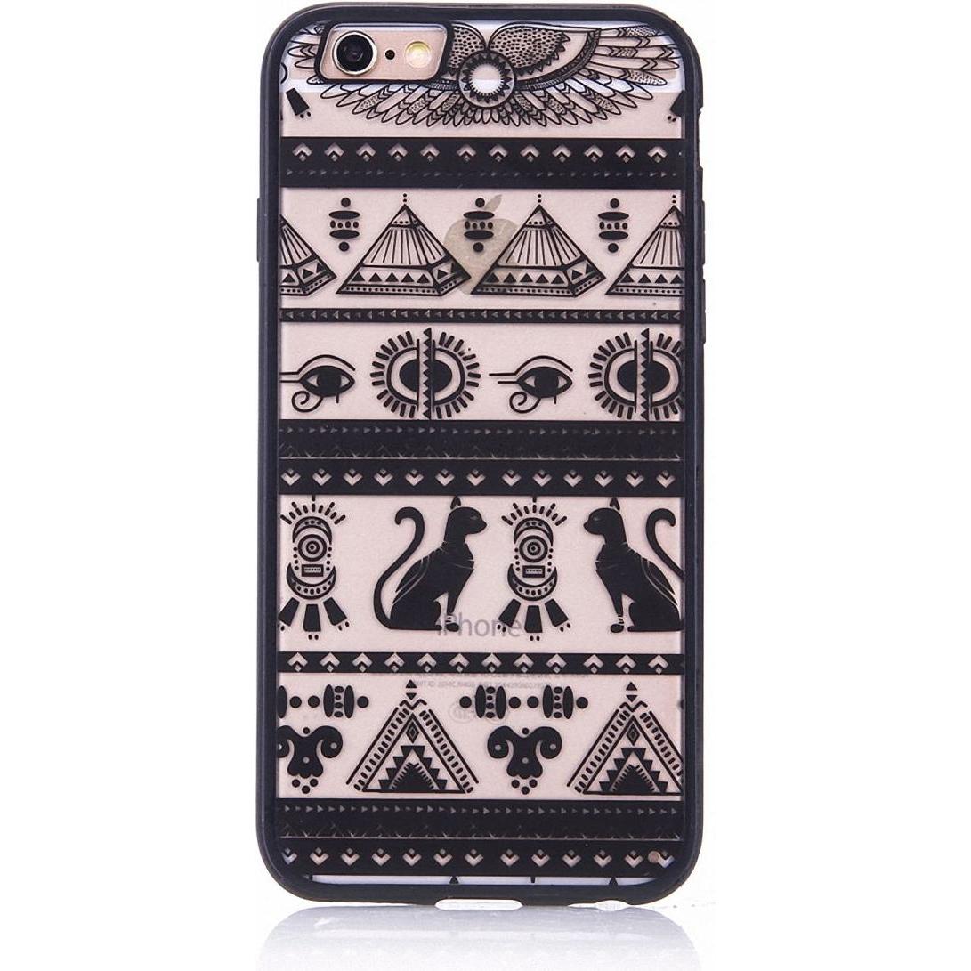 König Design Apple iPhone 7 Handy Hülle Mandala Case Motiv Cover Ägyptische Zeichen Schwarz (Apple iPhone SE (2nd Gen), ...
