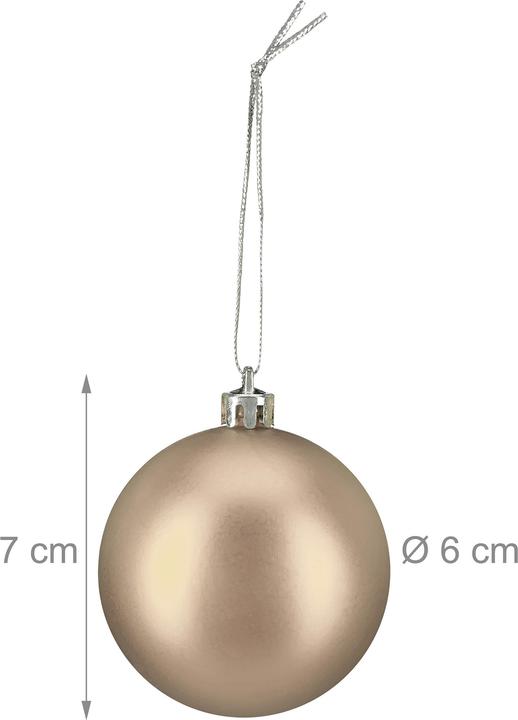 Produktbild Relaxdays - Weihnachtskugeln im 100er Set, Creme/ Silber, 7 x 6 cm (100 -teilig)