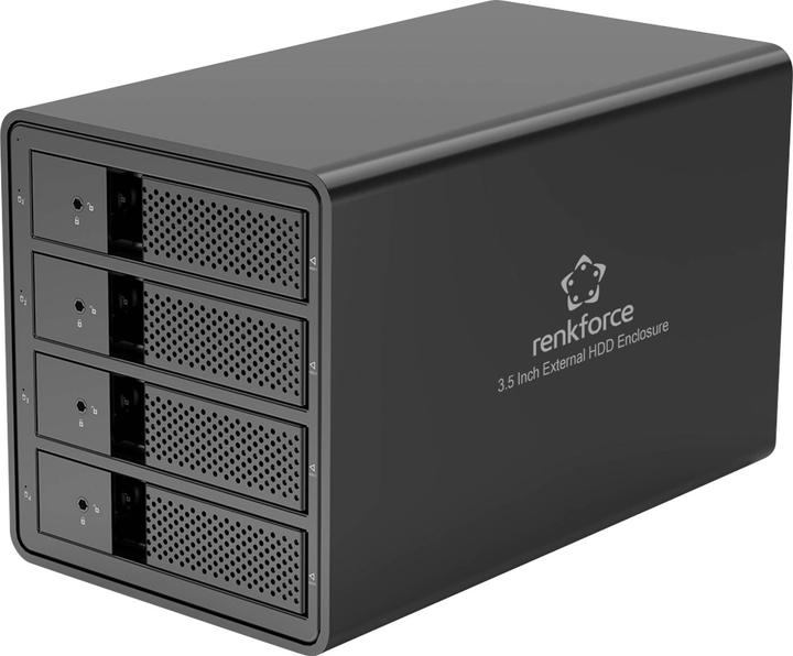 Actual product image Renkforce RF-6647598 8.9 cm (3.5 Zoll) Festplattengehäuse 4 Bay 3.5 Zoll USB-A ( (3.5")