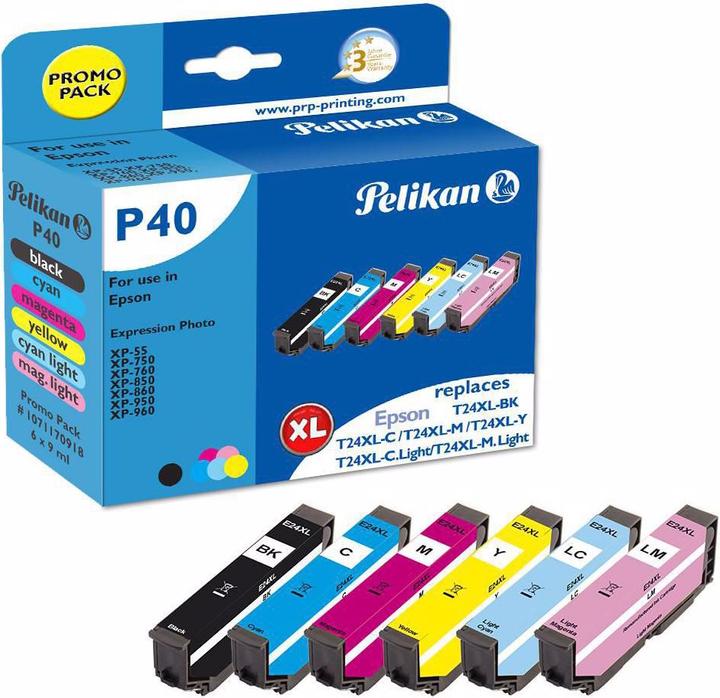 Produktbild Pelikan Tinte Epson T24XL BK, PHBK, C, M, Y, CL, ML (M, C, LC, LM, Y)