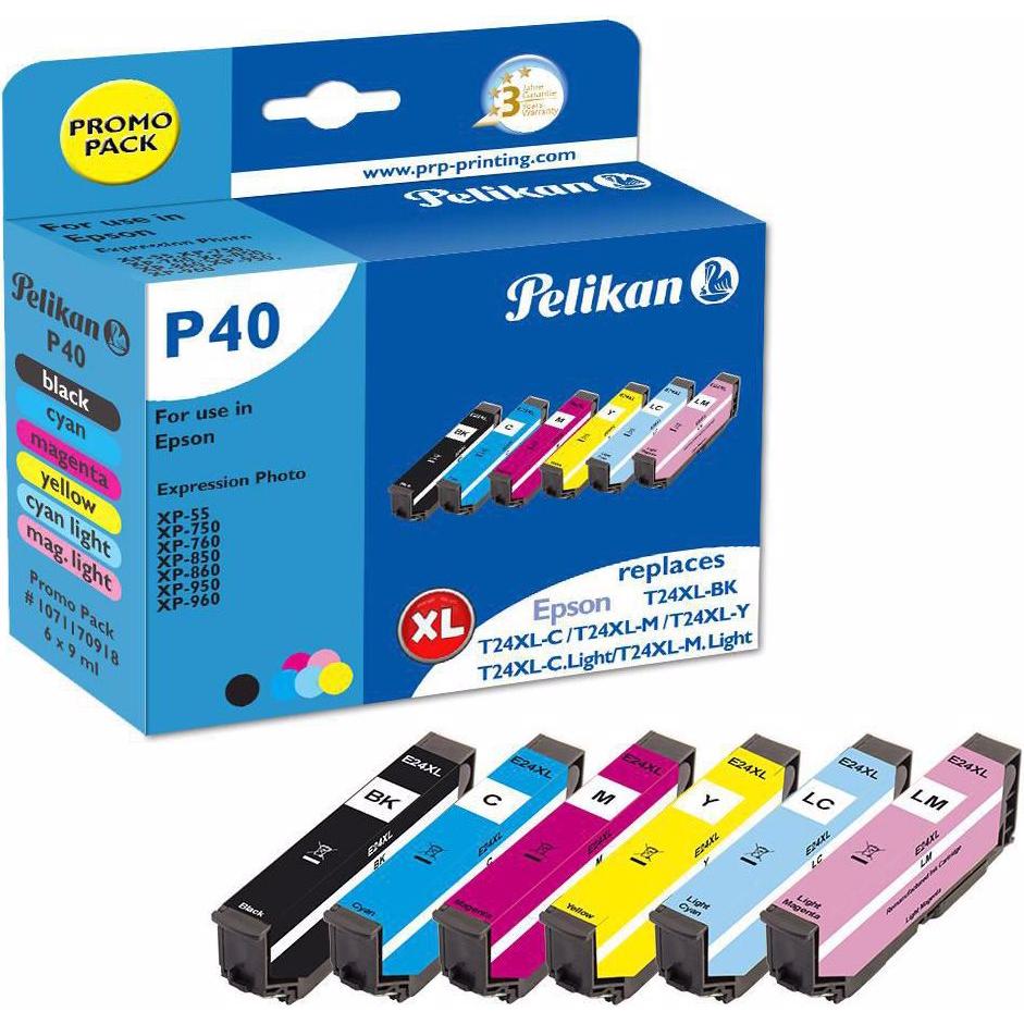 Pelikan, Druckerpatrone, Tinte Epson T24XL BK, PHBK, C, M, Y, CL, ML (M, C, LC, LM, Y)