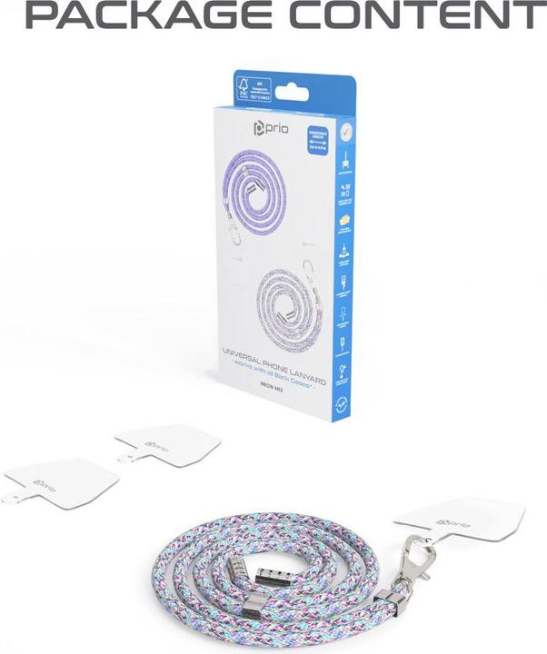 Immagine prodotto prio Cordino universale per telefono cellulare da 0,7 m in mix neon