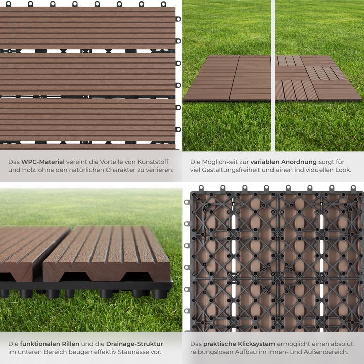 Produktbild tectake Tegulas-Set (22x, 31 x 31 cm)