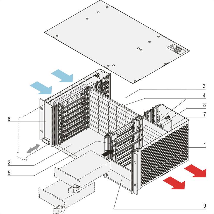 Immagine prodotto Schroff 4 U, 8 slot, con I/O posteriore, per alimentatore da 19" - BGTR 4HE 275T 8SL CPCI 1