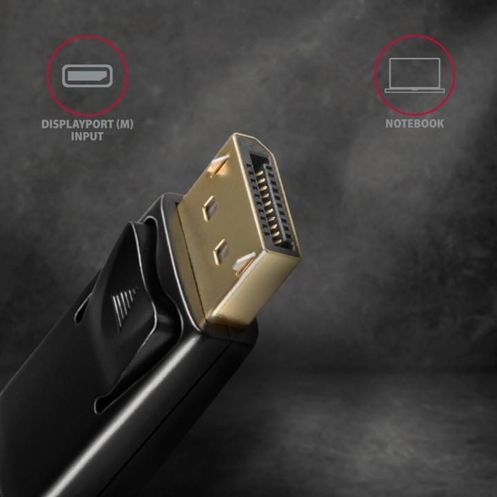 Produktbild Axagon RVD-HI14C2 DisplayPort zu HDMI Adapterkabel, 4K/30 Hz, 180 cm lang (1.80 m, DisplayPort, 1.4b)