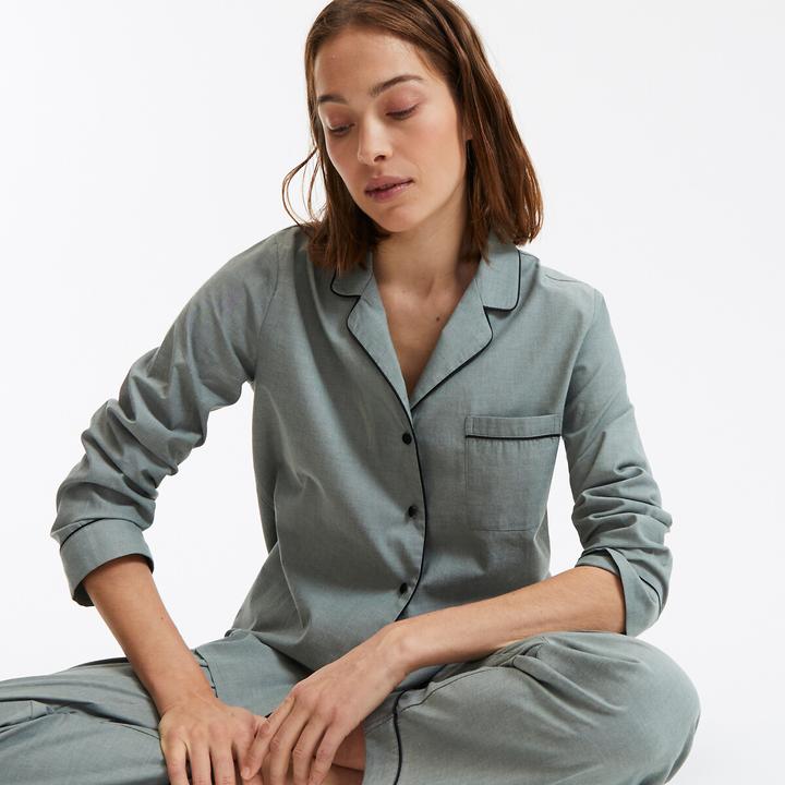 Produktbild La Redoute Collections Pyjama Signature in Chambray-Optik (40)