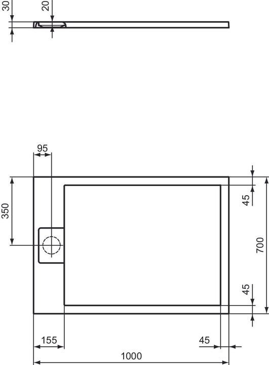 Immagine prodotto Ideal Standard Ultra Flat S i.life piatto doccia rettangolare, 1000x700x30mm, T5240