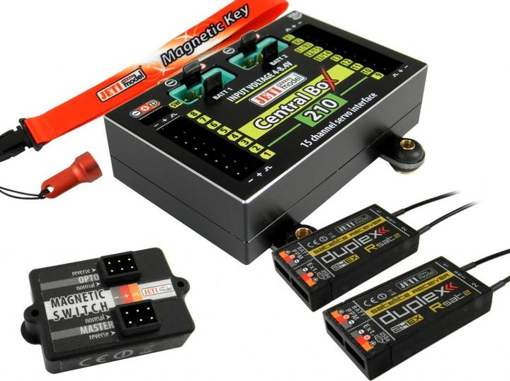 Actual product image Jeti Battery backer Central Box 210 + 2x Rsat2 + RCSW