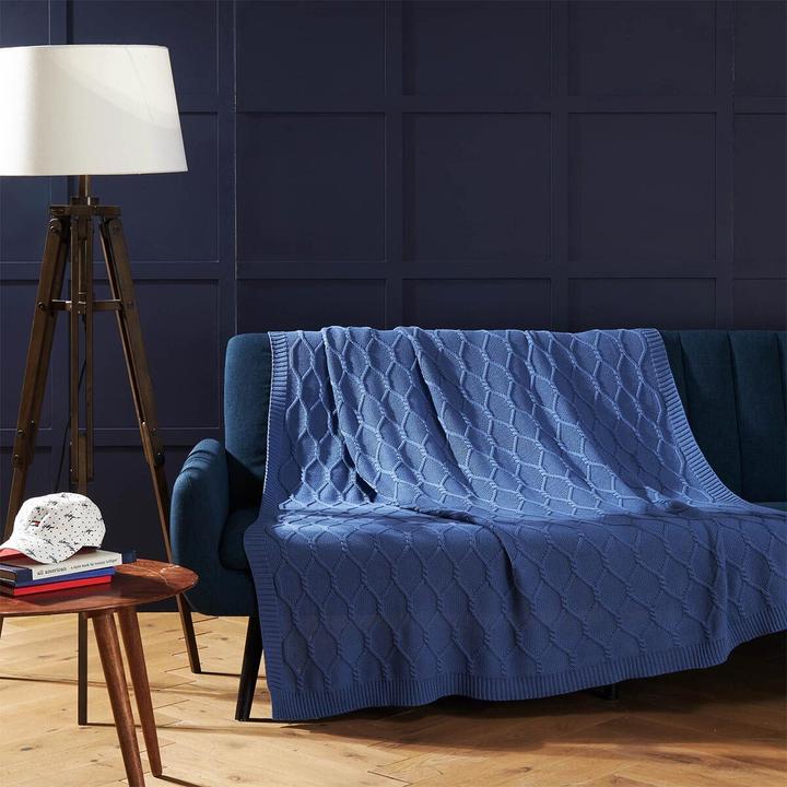 Actual product image Tommy Hilfiger Plaid Twist ocean (130 x 170 cm)