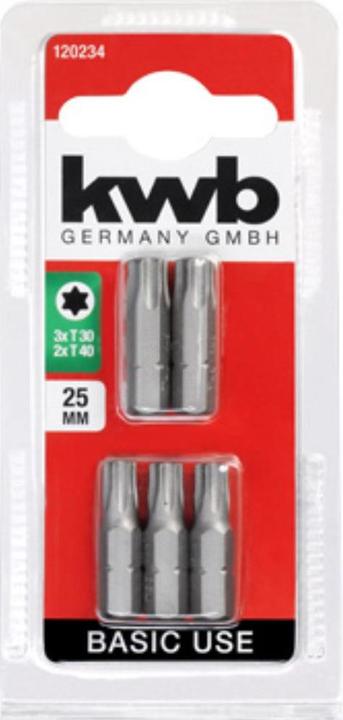 Actual product image kwb 5 Bits 25mm Torx 30/40 BasicSB (25mm)