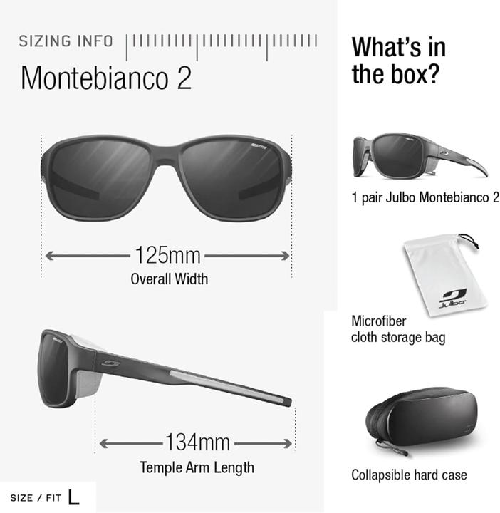 Immagine prodotto Julbo Montebianco 2 Reactiv High Mountain Sports Glasses (Nero, Marrone, Marrone)