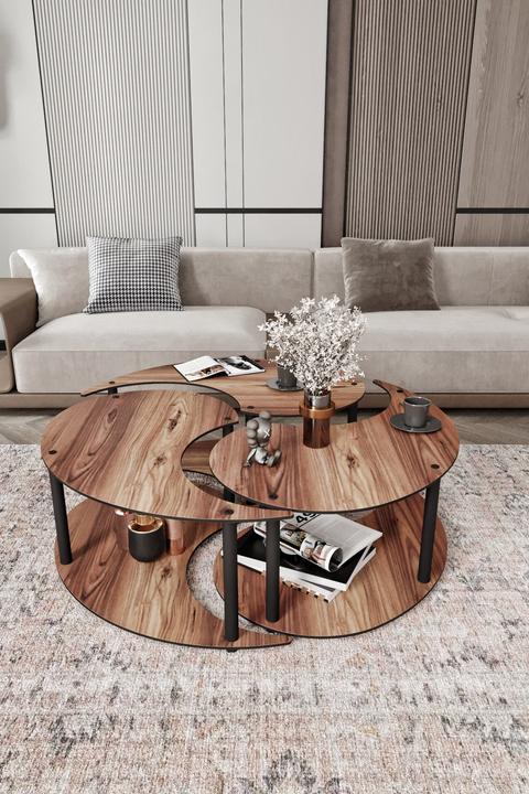 Produktbild Hanah Home Yin Yang Coffee Table 3 Set (70 x 38 x 70 cm)